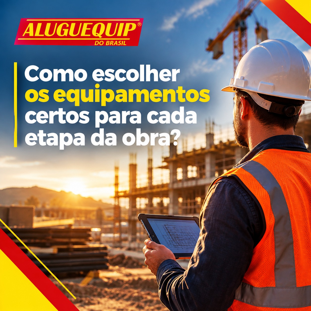 A resposta começa pela análise do serviço que será realizado, das características do terreno, do espaço disponível, da capacidade necessária e do período de utilização.